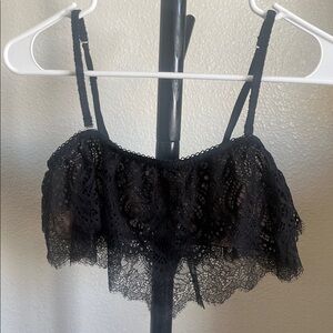 Victoria's Secret Black Lace Bralette Bandeau Convertible
